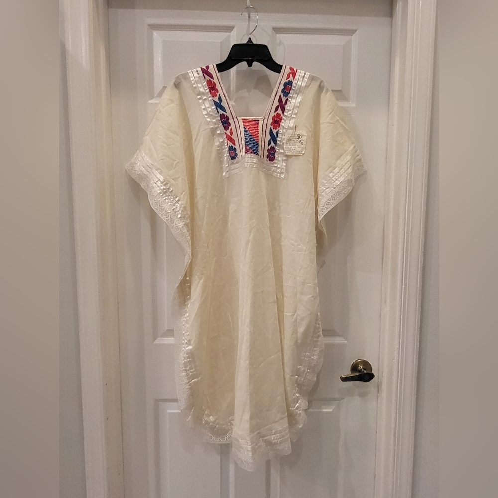 Mexican huipil hand embroidered